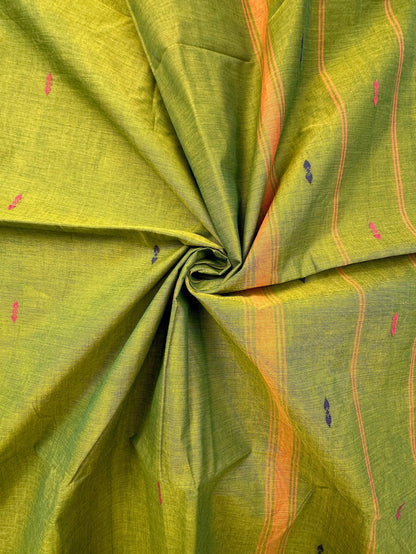 Parrot Green Narayanpet Cotton Saree