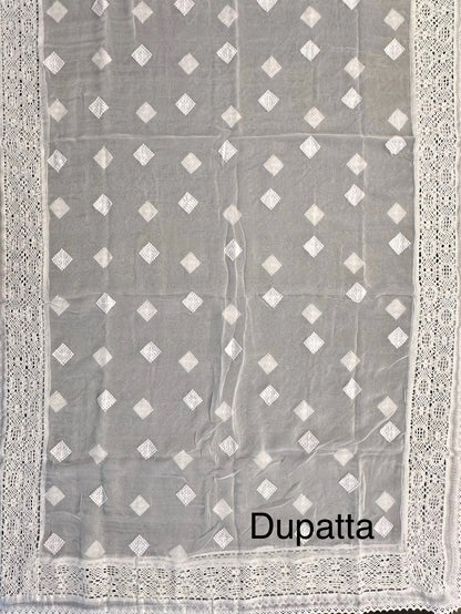 Off White 3-Piece Kota Doria Cotton Unstitched Suit