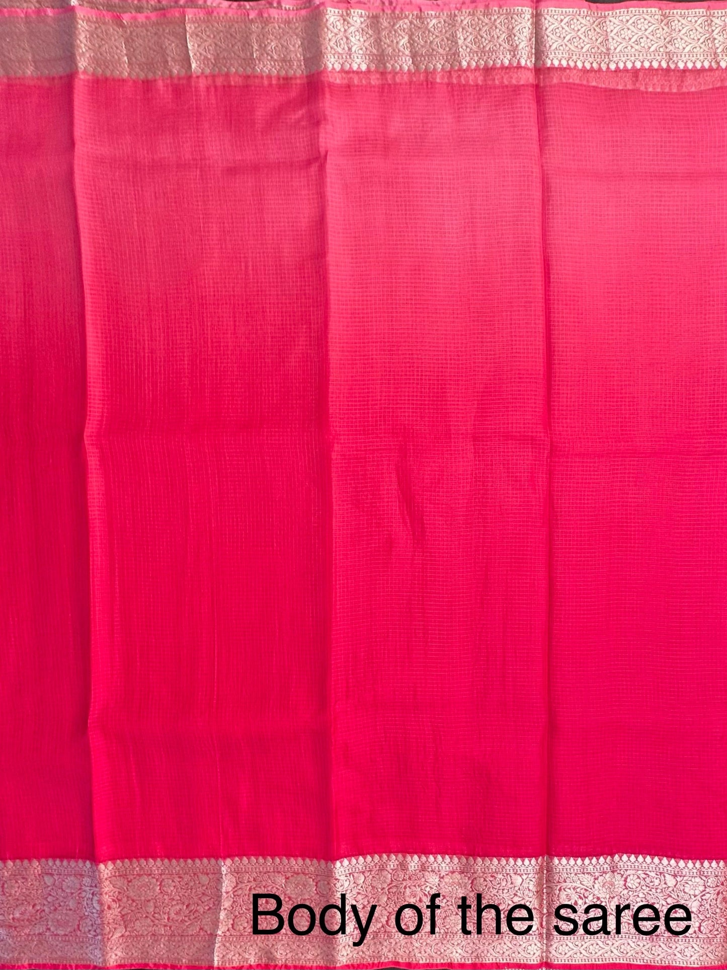 Shaded Red Pure Kota Doria Silk Saree