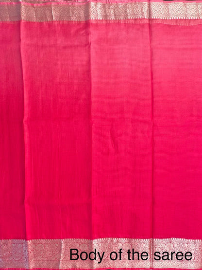 Shaded Red Pure Kota Doria Silk Saree