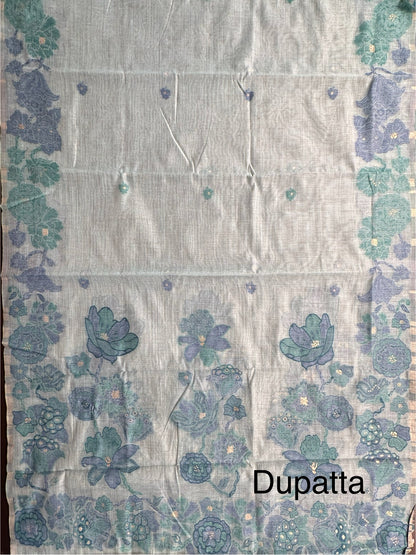 Sea Green Cotton Suit