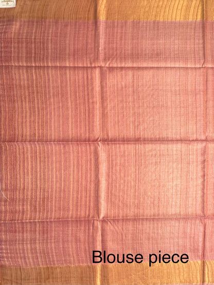 Magenta-Pink Handloom Tussar Silk Saree