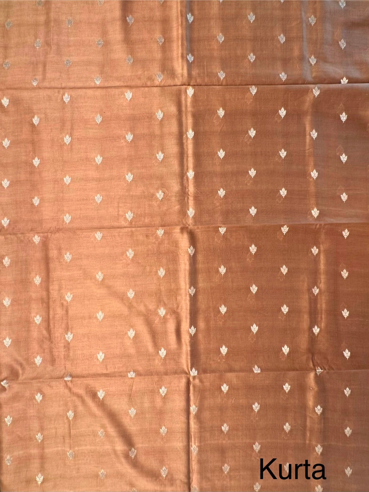 Brown Chanderi 3-Piece Unstitched Suit with Madhubani Dupatta
