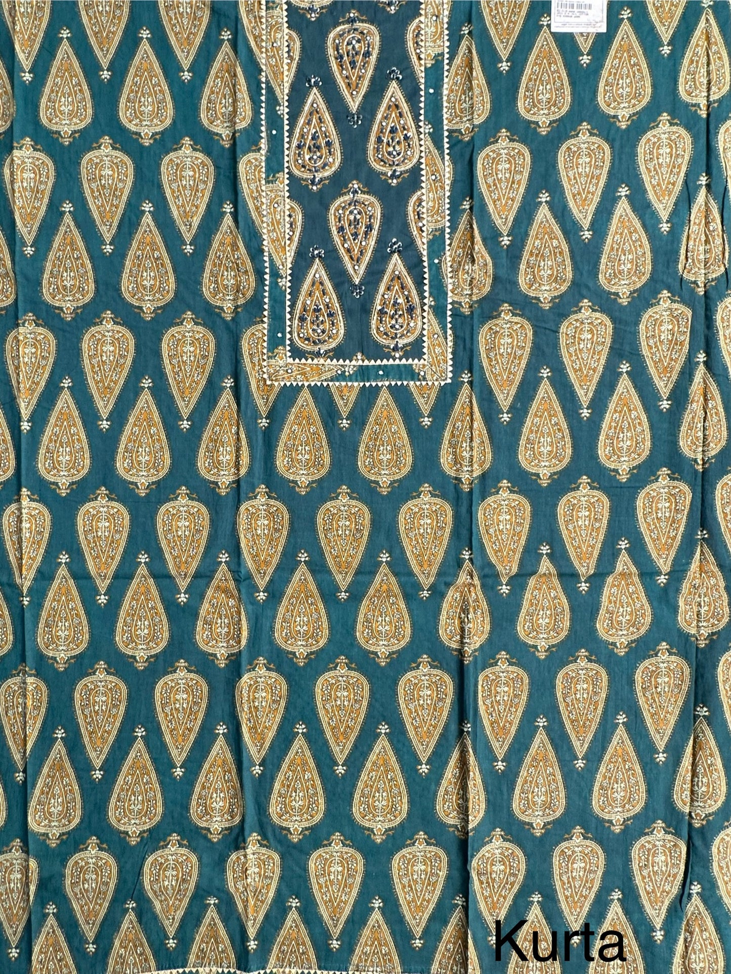 Bottle Green  Printed Pure Cotton Suit