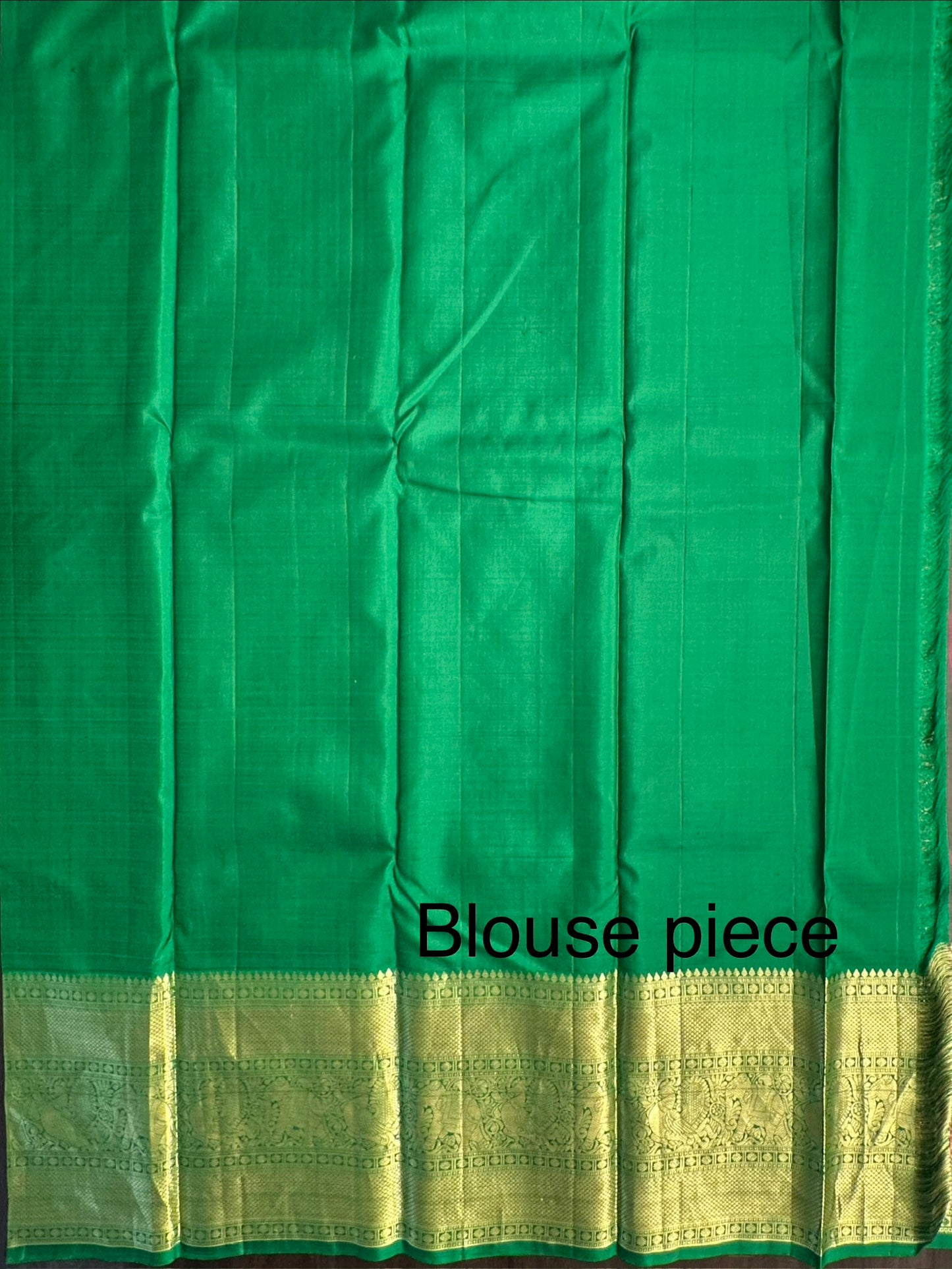 Mustard-Bottle Green Handloom Kanjivaram Pure Silk Saree