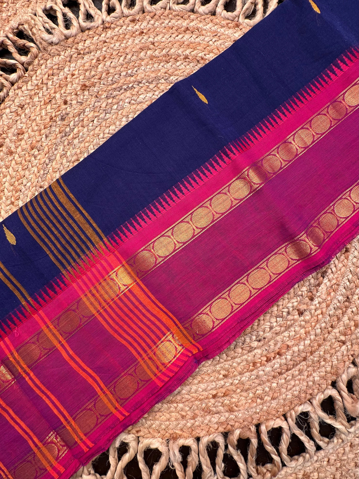 Blue Narayanpet Cotton Saree
