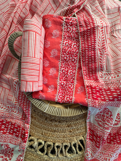 Jaipuri Necktie Cotton 3-Piece Suit
