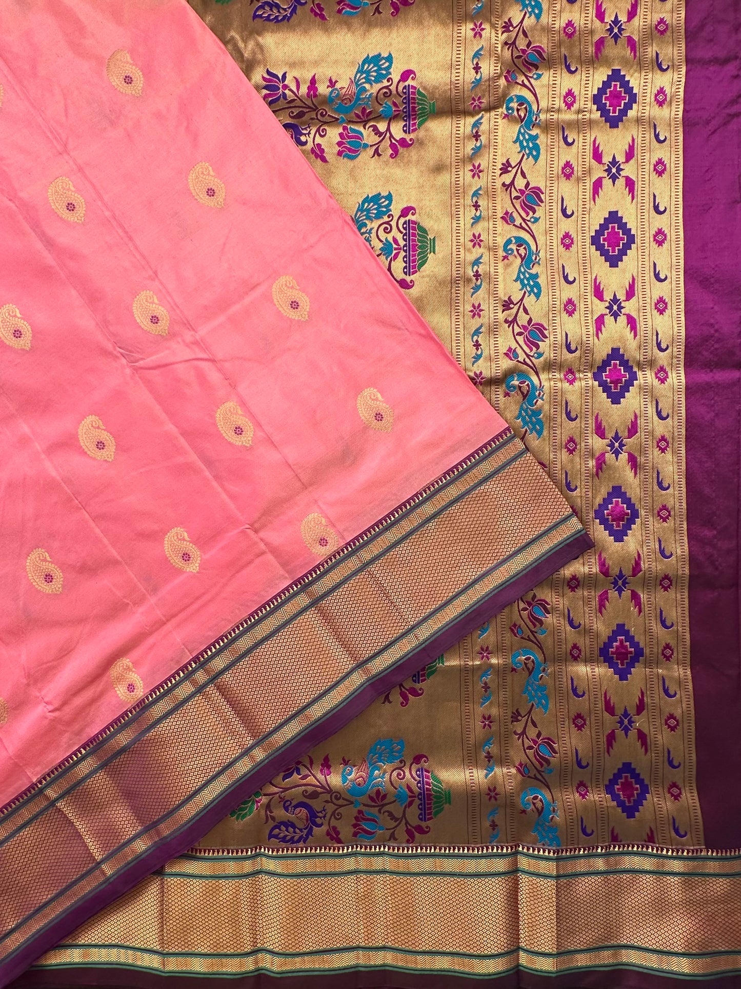 Pink-Purple Paithini Silk Saree