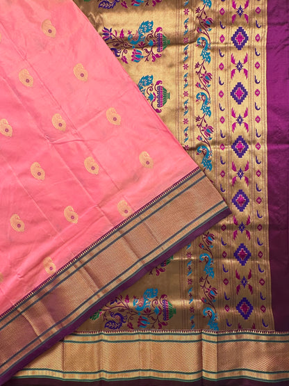 Pink-Purple Paithini Silk Saree