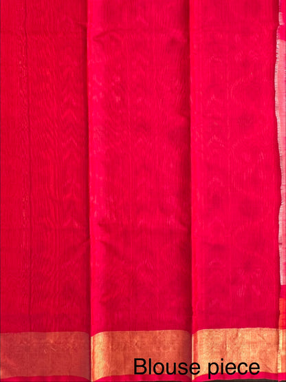 Mehendi Green Ikkat Kosa Cotton Silk Saree