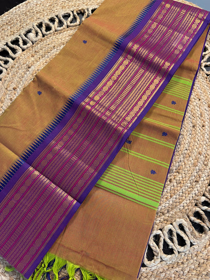 Mehndi Green Narayanpet Cotton Saree