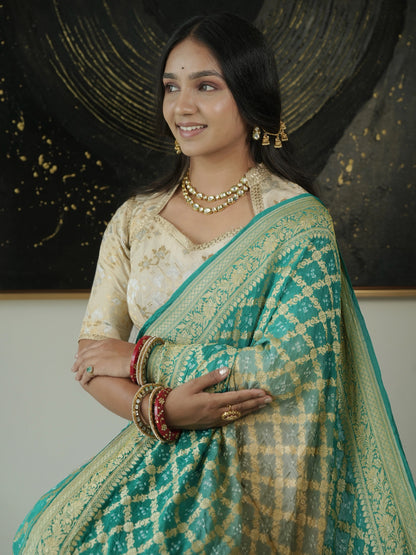 Pure Georgette Gharchola Bandhej Saree