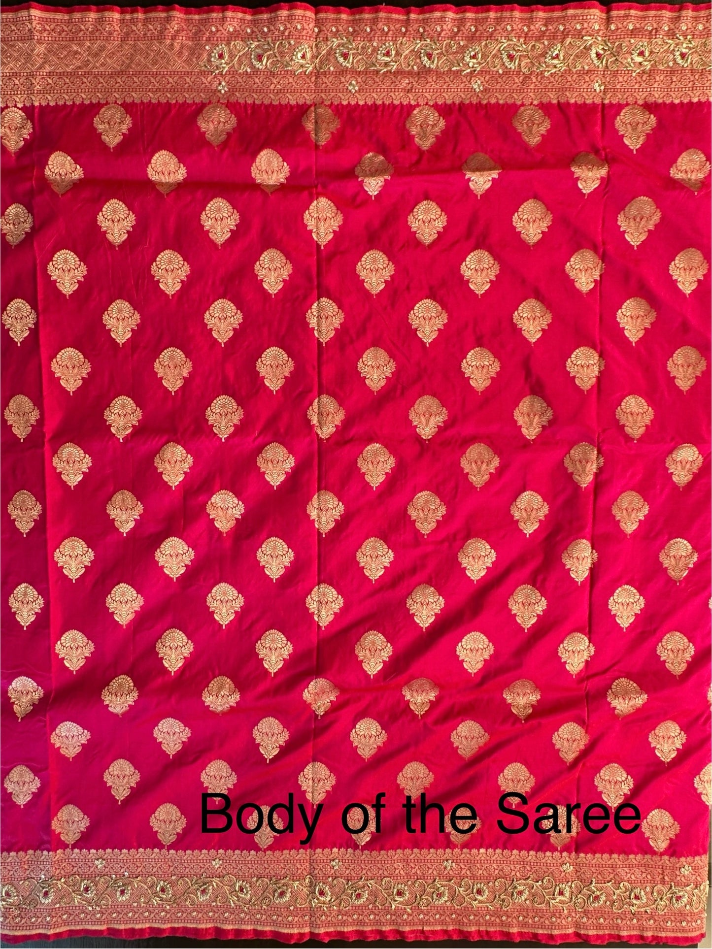 Rani Pure Banarasi Silk Saree With Gotapatti & Zarodozi Work