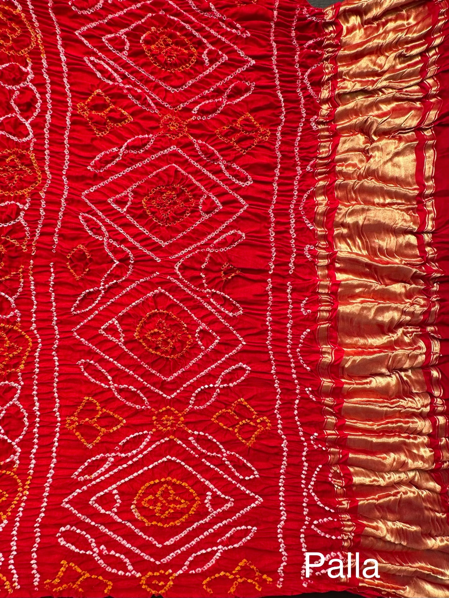 Red Gharchola Bandhej Gajji Silk Saree