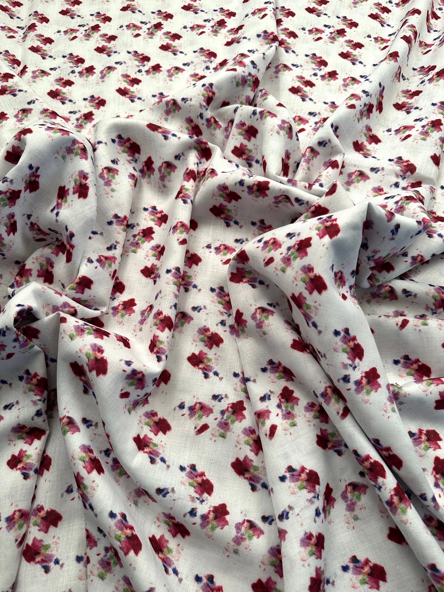 Floral Digital Print Fancy Cotton Linen Fabric