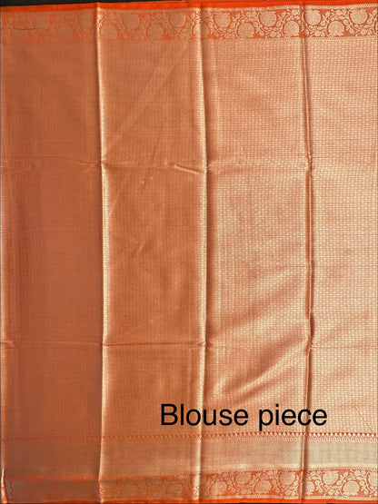 Peach-Orange Vartika Tissue Saree