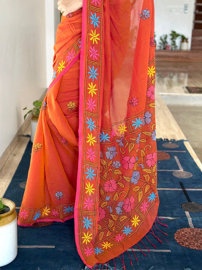 Kaantha Embroidery Cotton Saree