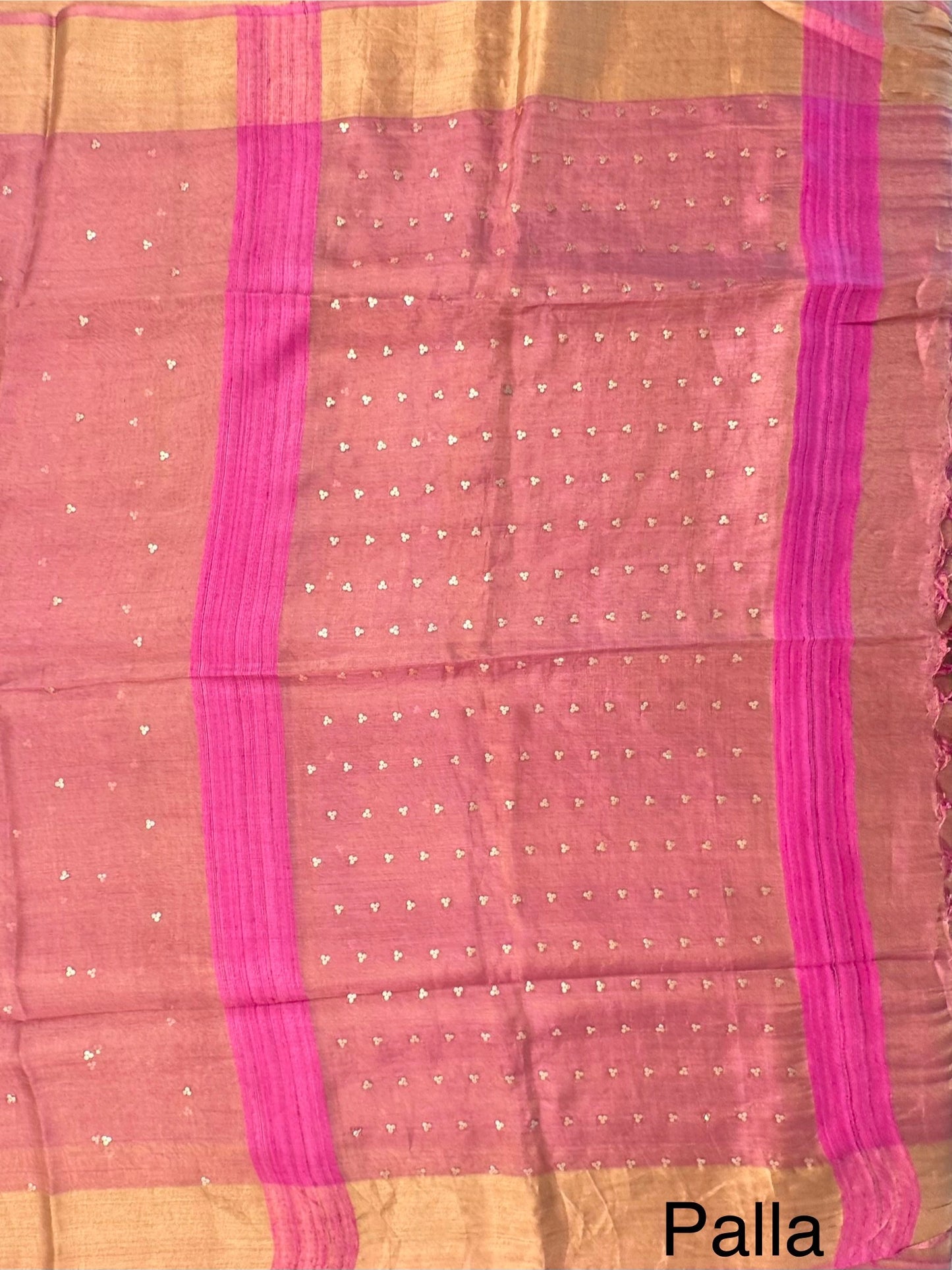 Rani Pink Pure Tissue Silk Saree