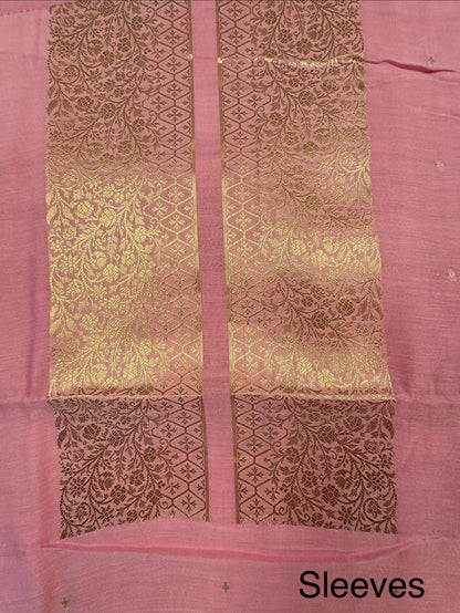 Pastel Pink Handloom Chanderi Suit