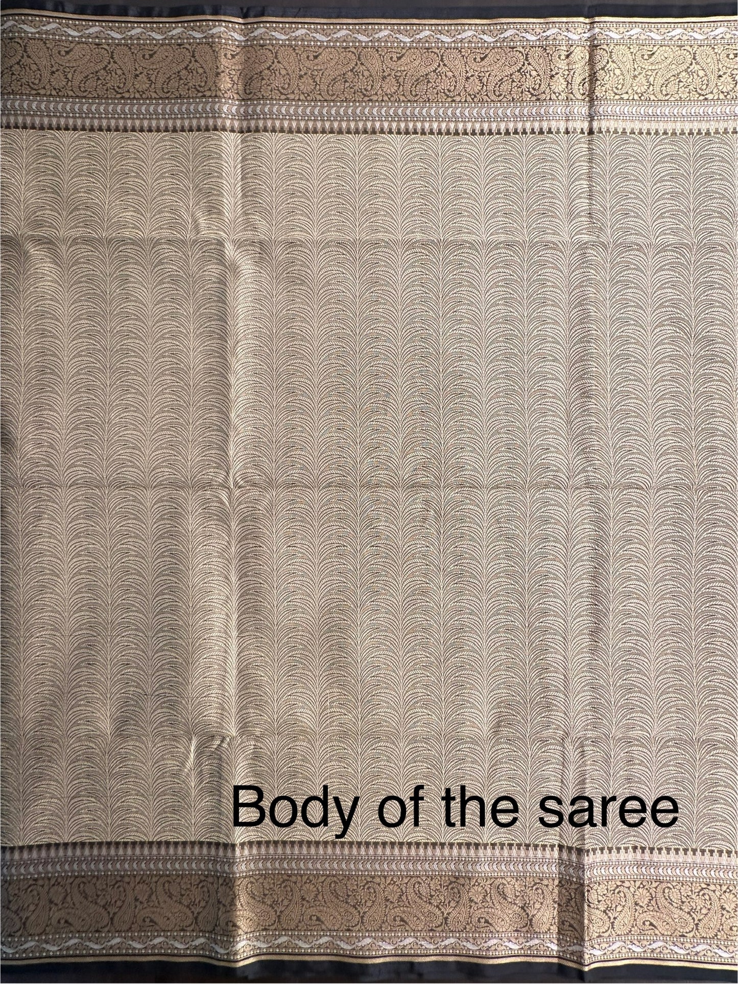 Grey-Black Fancy Tissue Saree