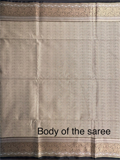 Grey-Black Fancy Tissue Saree