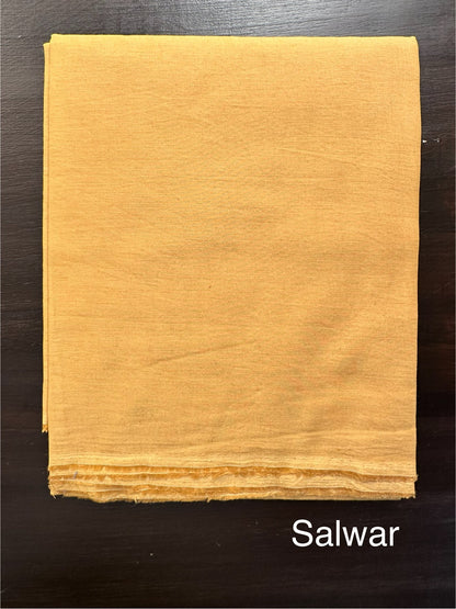Mustard Jamdani Cotton 3-Piece Suit
