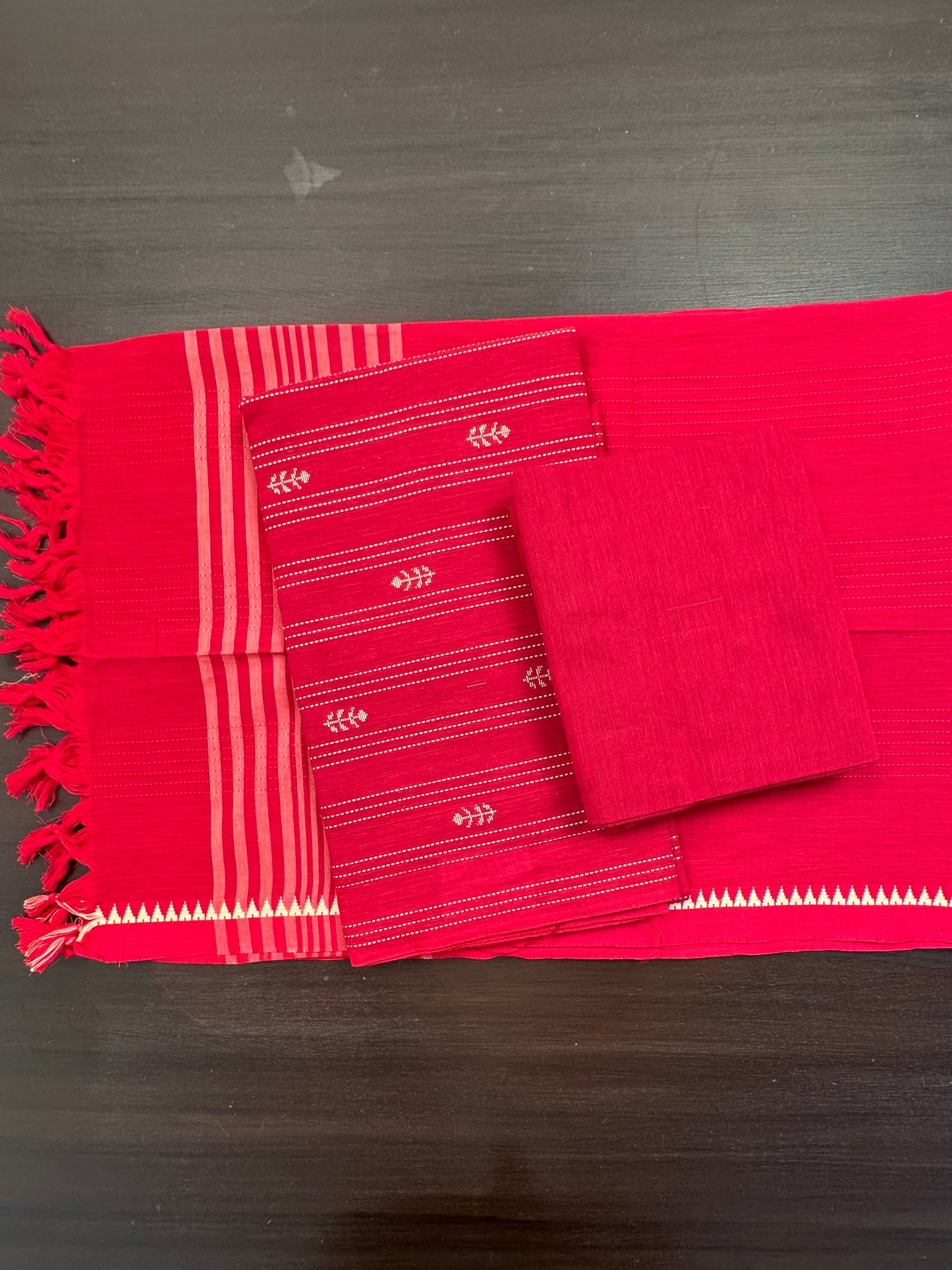Red South Cotton 3-Piece Suit
