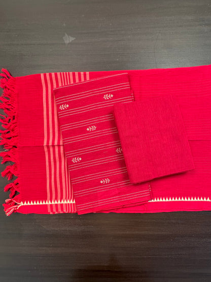 Red South Cotton 3-Piece Suit