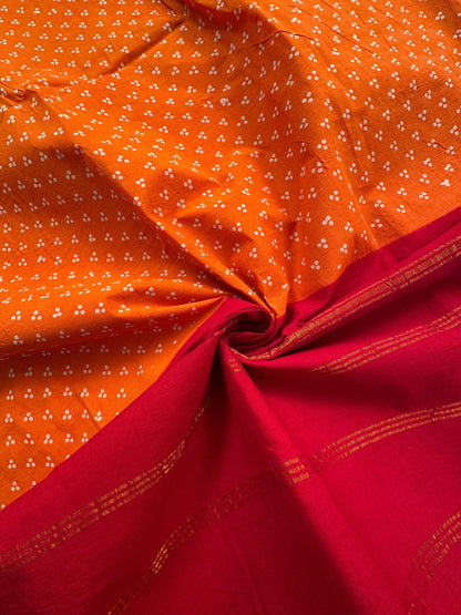 Orange Soongadi Cotton Saree