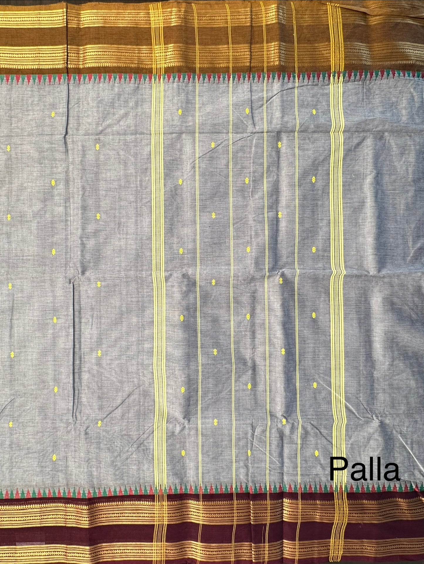 Grey Narayanpet Cotton Saree