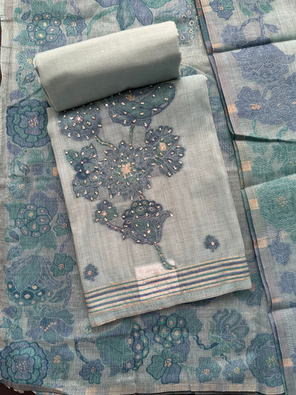 Sea Green Cotton Suit