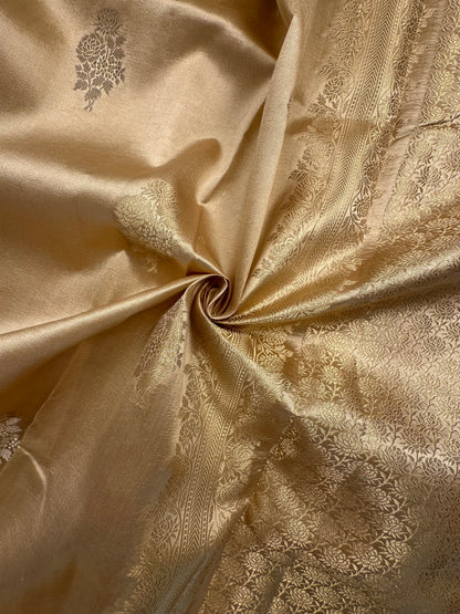 Beige Vishakha Pure Silk Saree