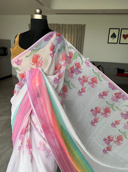 Satrangi Pure Chiffon Saree