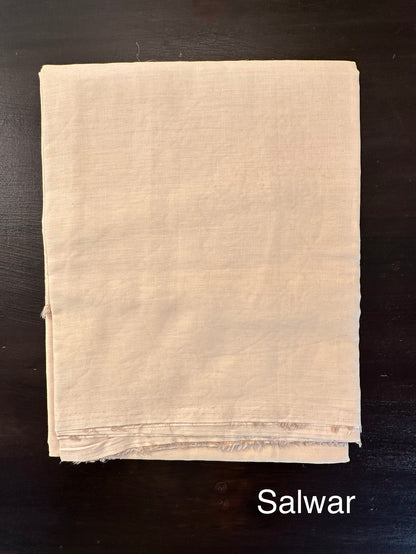 Light Beige Cotton Chanderi 3-Piece Unstitched Suit
