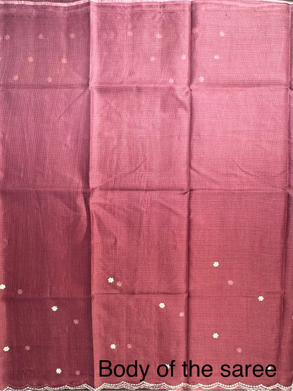 Dusky Mauve Gitika Kota Doria Pure Silk Saree