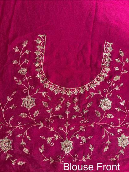 Leheriya Saree with Hand Work Blouse