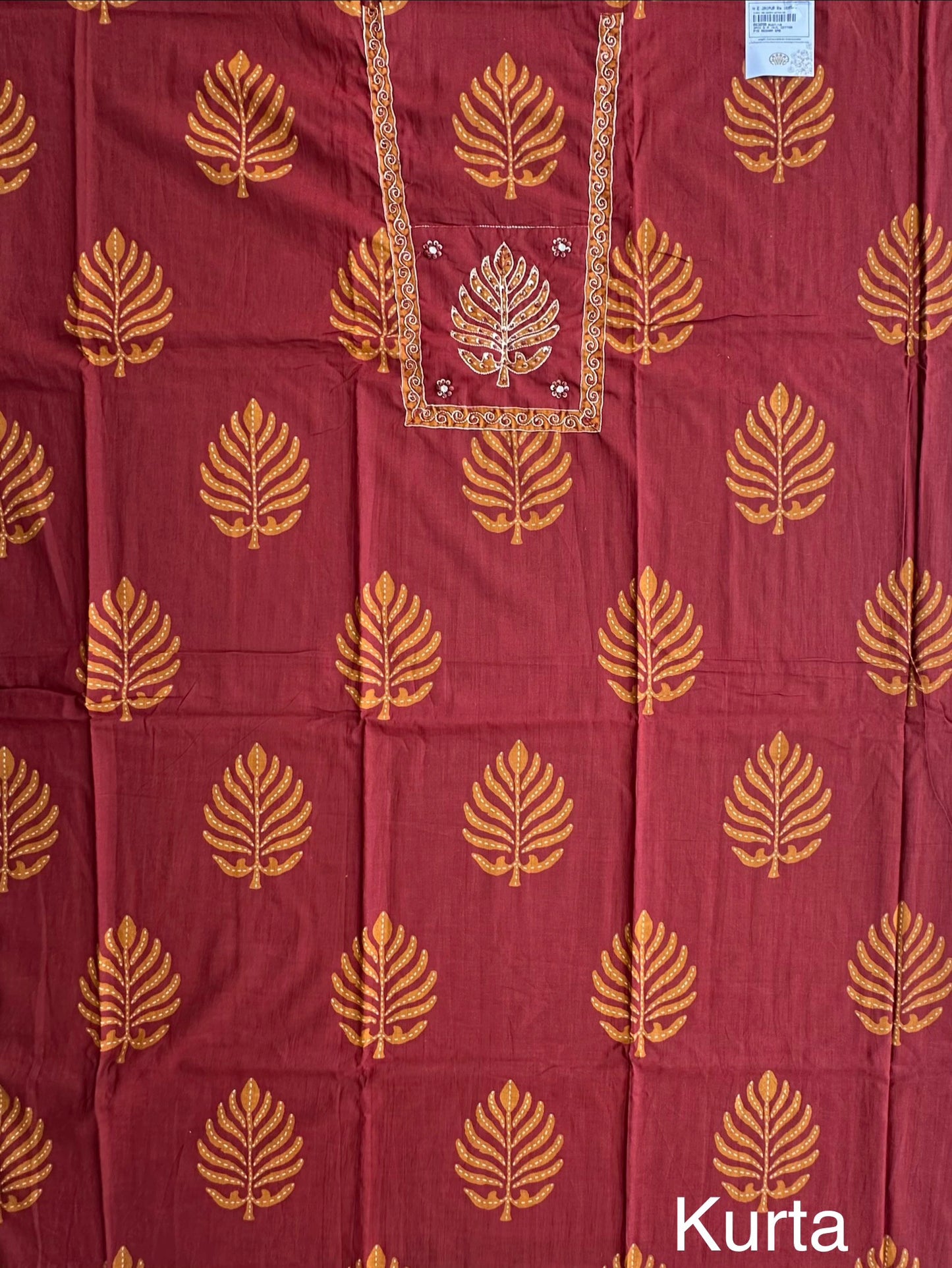 Rust Printed Rati Pure Cotton Suit