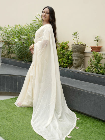 Crepe Saree with Designer Blouse