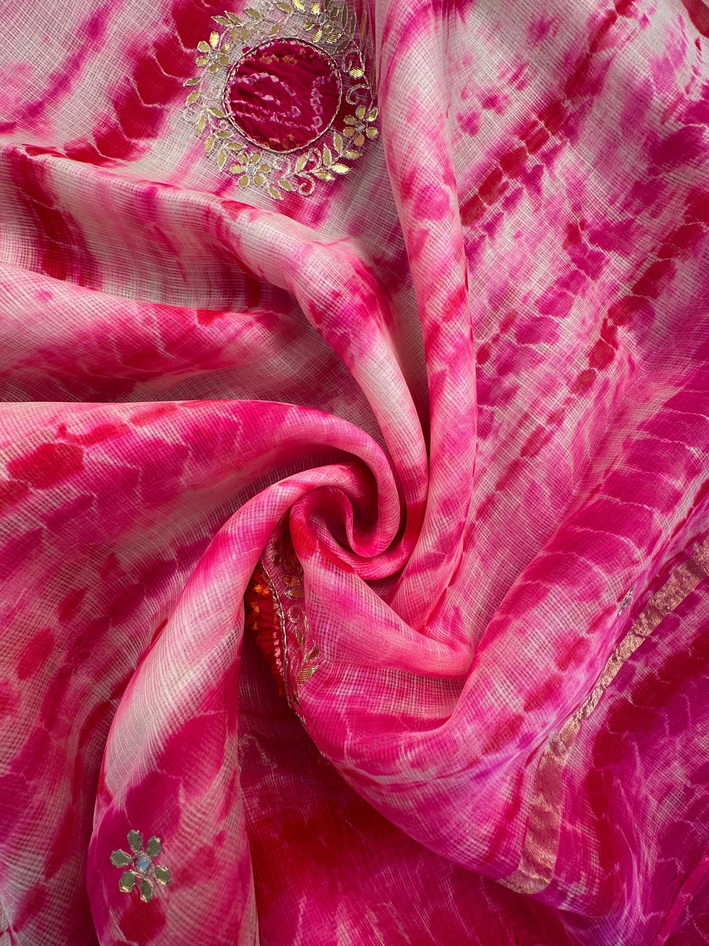 Shibori Bandhej Kota Silk Saree