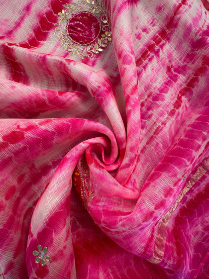 Shibori Bandhej Kota Silk Saree