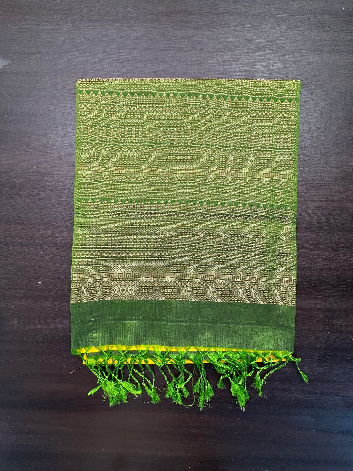 Yellow-Green Handloom Pure Soft Silk Saree