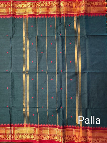 Peacock Blue Narayanpet Cotton Saree