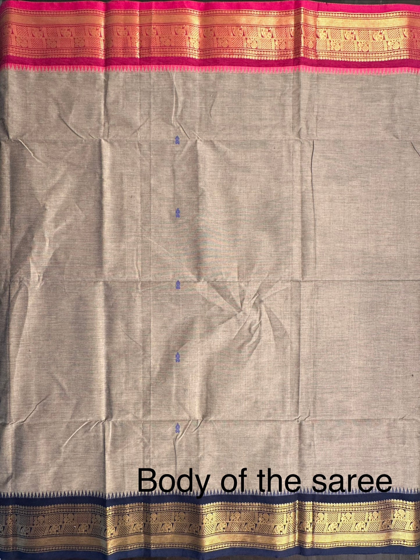 Grey Narayanpet Cotton Saree