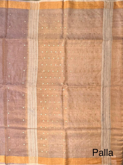 Purple-Gold Pure Tissue Silk Saree
