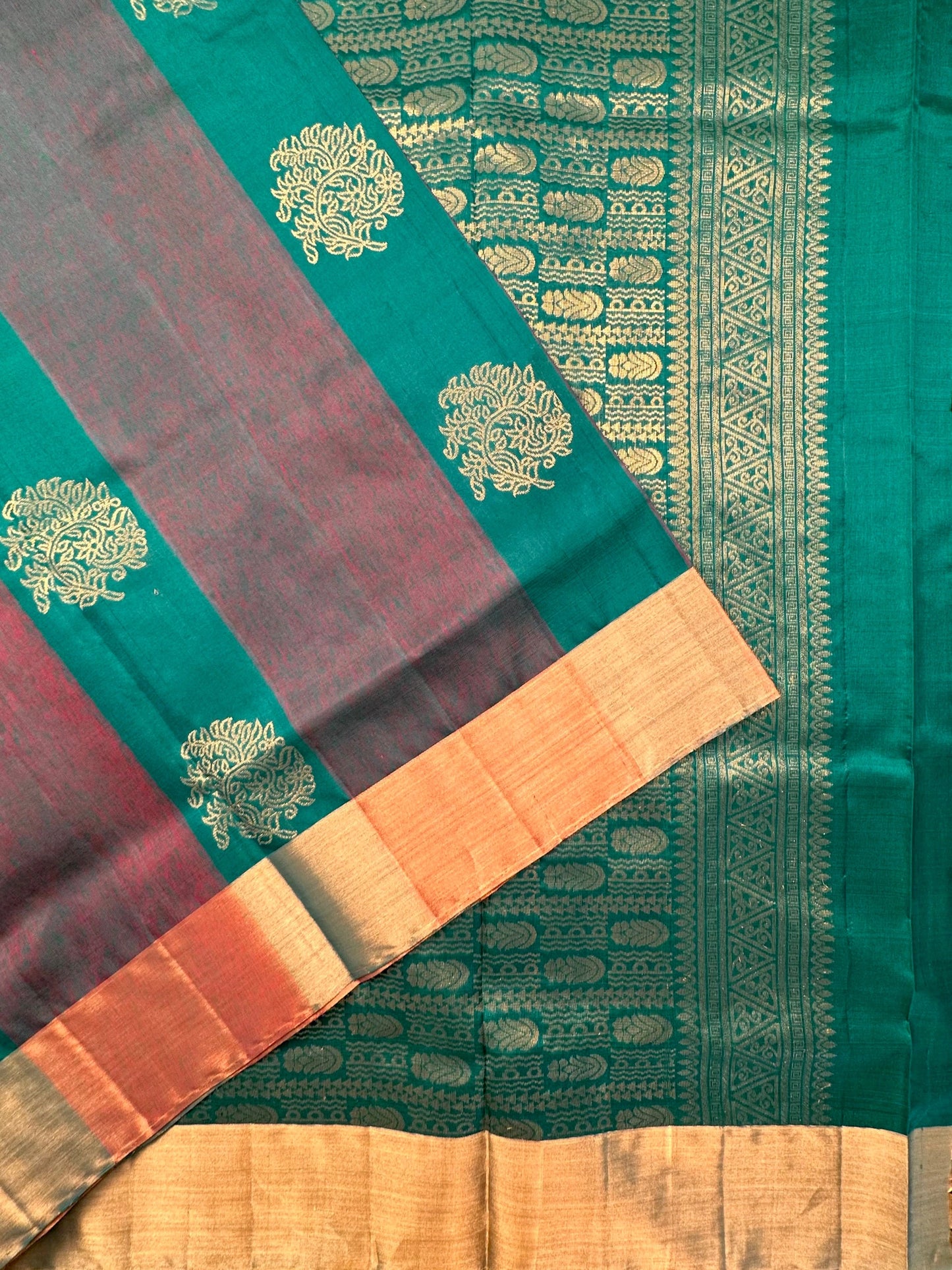 Rama Green Tiruchirapalli Pure Soft Silk Saree
