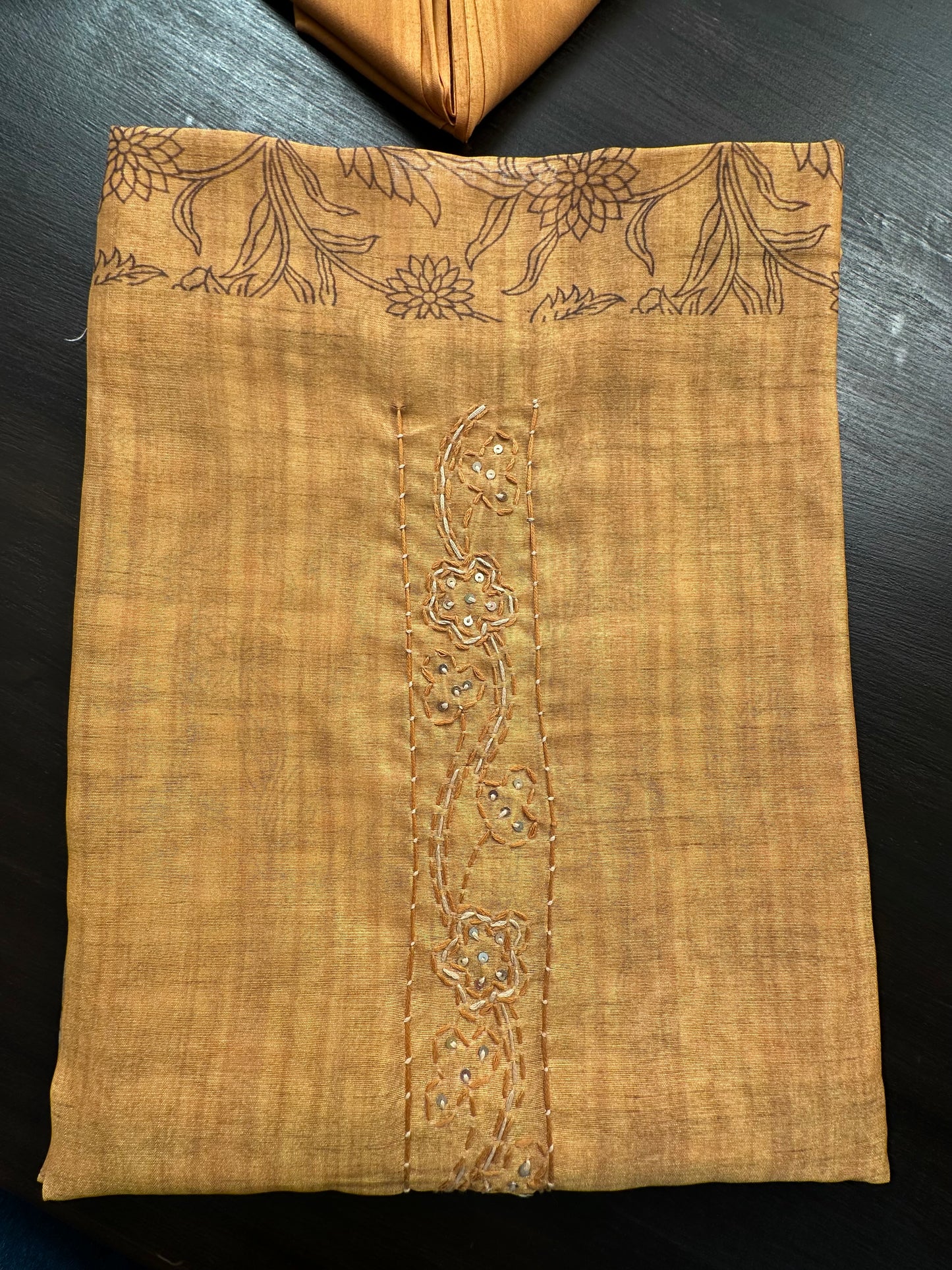 Mustard Fancy Cotton 3-Piece Suit