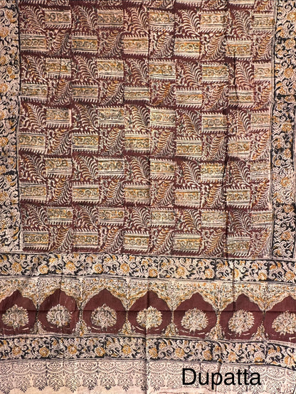 Mehndi Green Mangalgiri Cotton Unstitched 3-Piece Suit