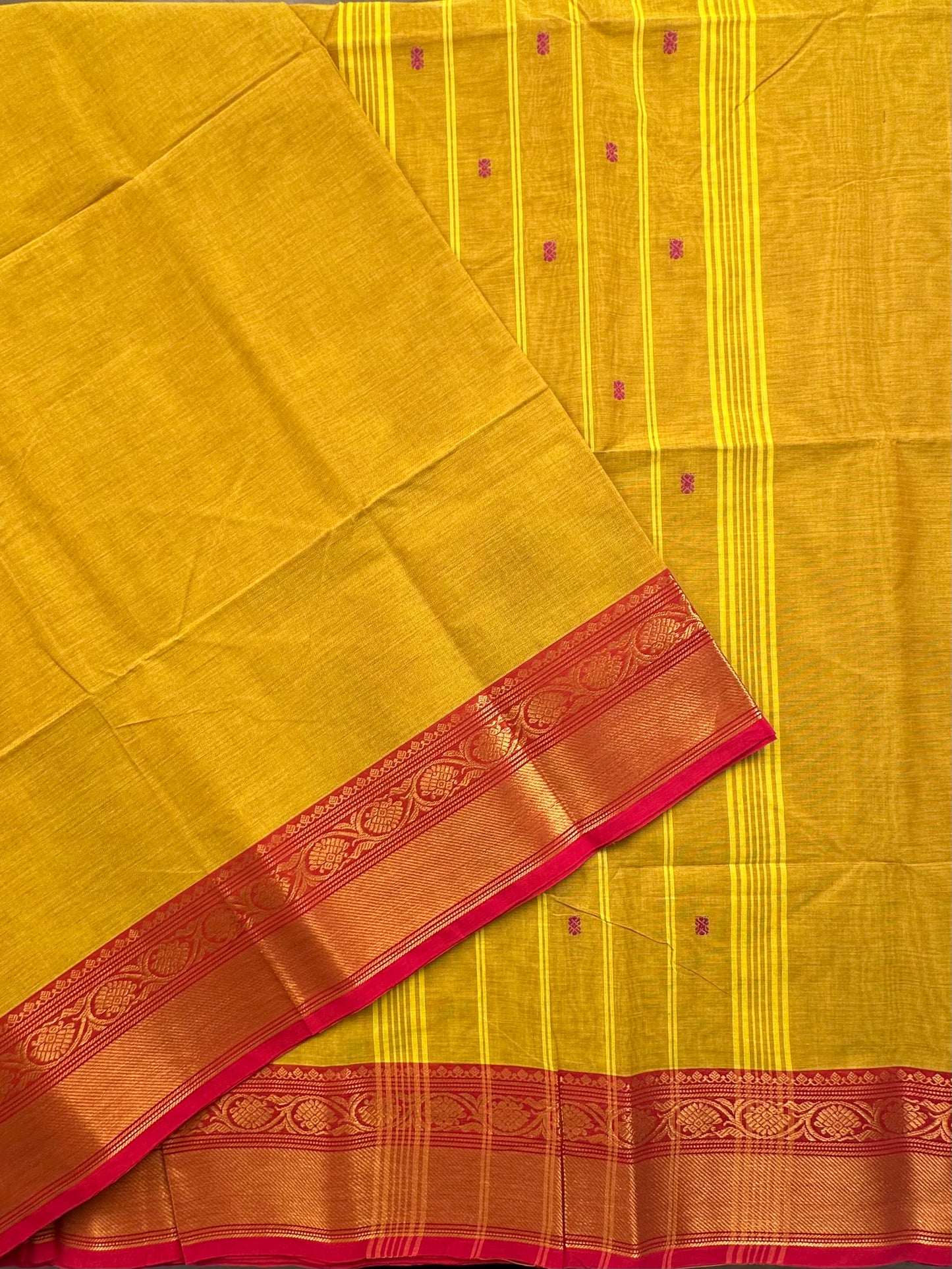 Olive Green Narayan pet Cotton Saree