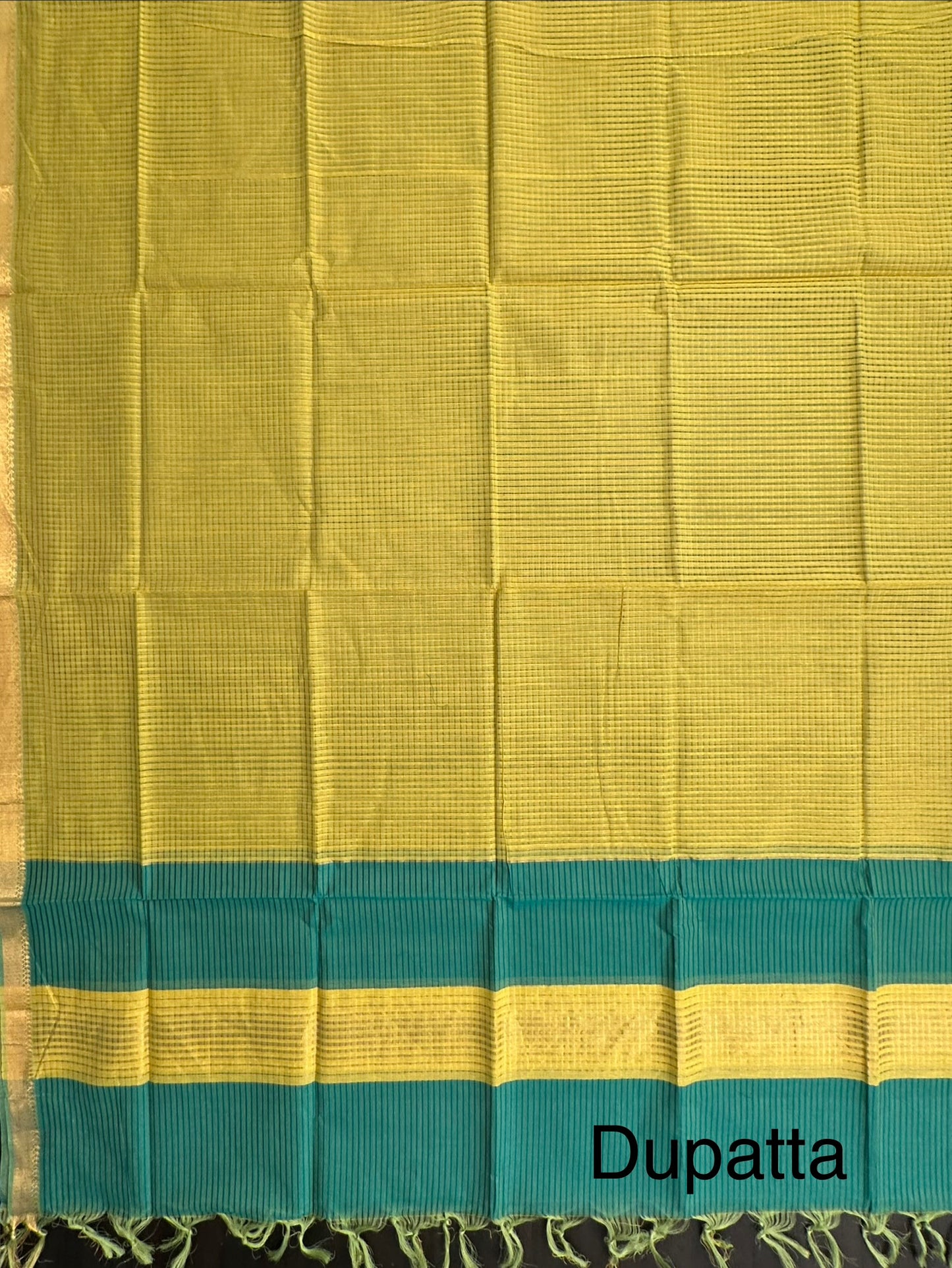 Green Mangalgiri Pure Cotton Unstitched 3-Piece Suit