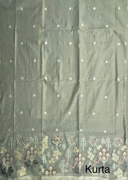 Pista Green Fancy Cotton 3-Piece Suit